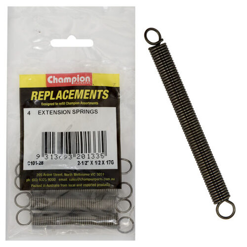 Champion C101-28 Extension Spring 62 x 12 x 1.4mm - 4/Pack
