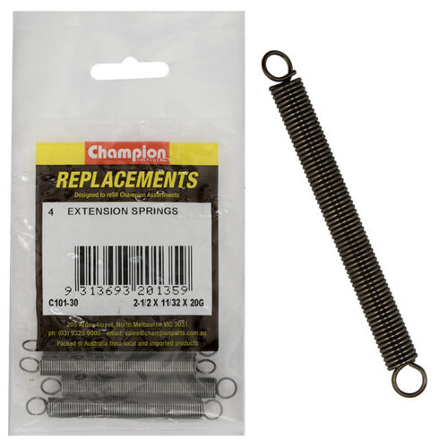 Champion C101-30 Extension Spring 62 x 9 x 0.9mm - 4/Pack