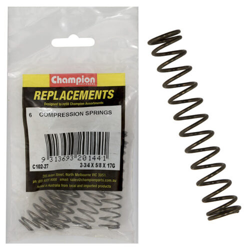Champion C102-27 Compression Spring 70 x 16 x 1.4mm - 6/Pack