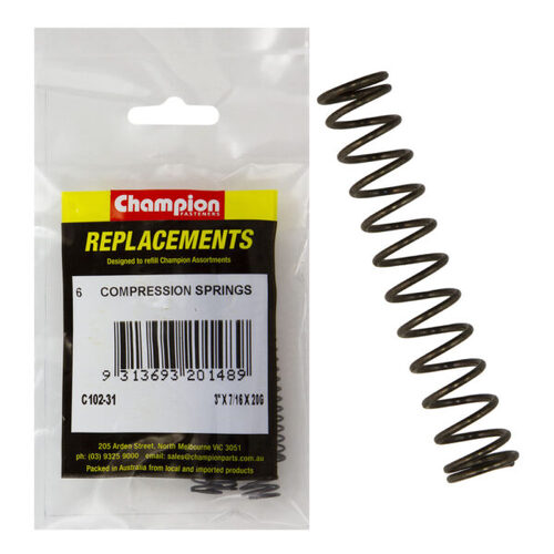 Champion C102-31 Compression Spring 75 x 11 x 0.9mm - 6/Pack
