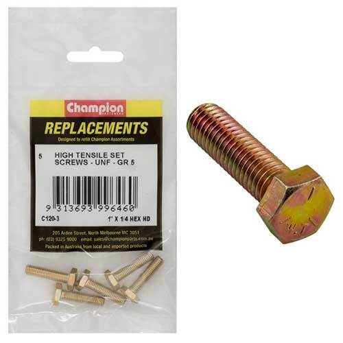 Champion C120-3 1 x 1/4" UNF Set Screw , 5-Pack
