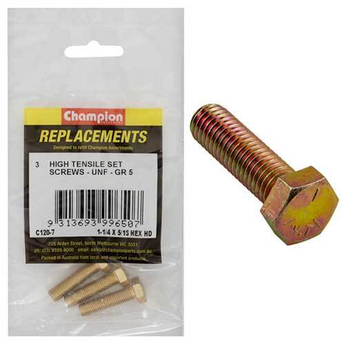 Champion C120-7 1-1/4 x 5/16" UNF Set Screw , 3-Pack