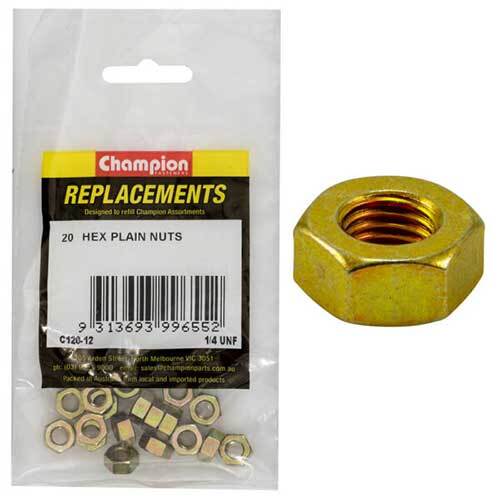 Champion C120-12 1/4" UNF Hexagon Nut -  20/Pack