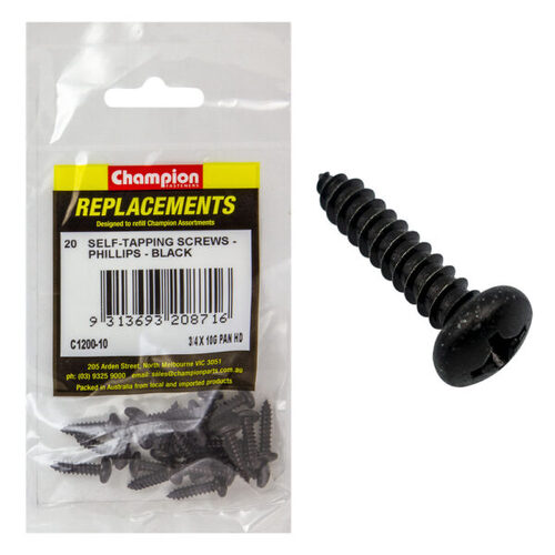 Champion C1200-10 Pan Head Self Tapping Screw 4.8 x 19mm - 20/Pack