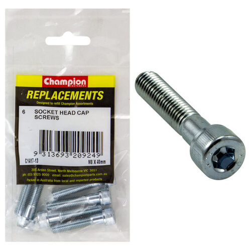 Champion C1417-13 Socket Head Cap Screw 8 x 40mm -  6/Pack