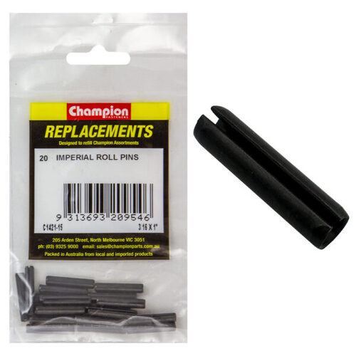 Champion C1421-15 Imperial Roll Pin 3/16 x 1" - 20/Pack