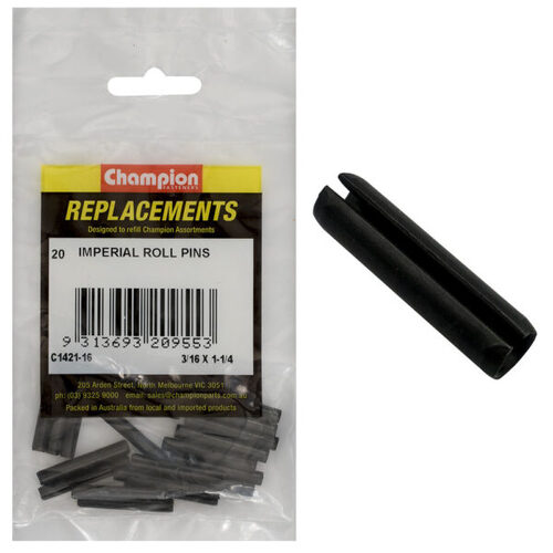 Champion C1421-16 Imperial Roll Pin 3/16 x 1-1/4" - 20/Pack