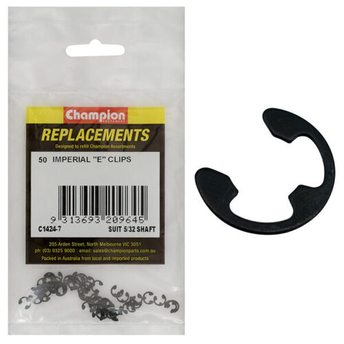 Champion C1424-7 E-Clip Suits 5/32" Shaft - 50/Pack