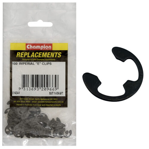 Champion C1424-9 E-Clip Suits 1/4" Shaft - 100/Pack