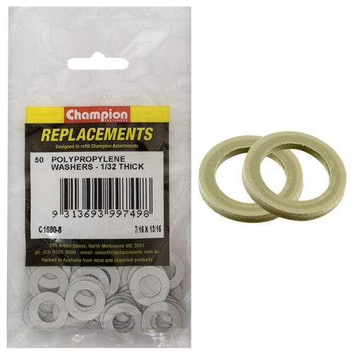 Champion C1680-8 Polypropylene Washer 7/16 x 13/16" - 50/Pack