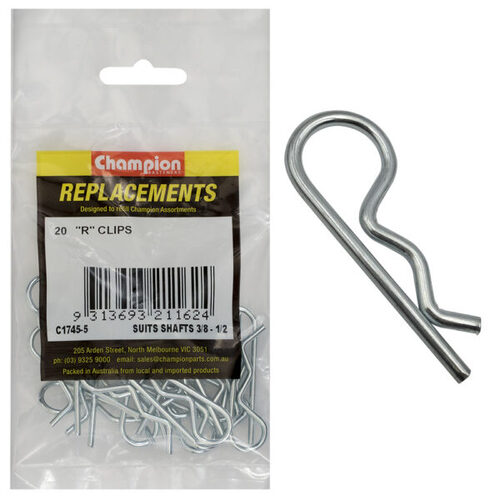 Champion C1745-5 R-Clip 3/8 to 1/2" Shaft - 20/Pack