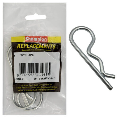 Champion C1745-8 R-Clip 3/4 to 1" Shaft - 4/Pack