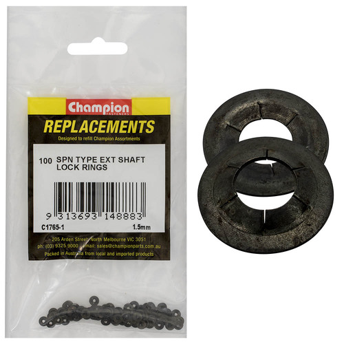 Champion C1765-1 External Lock Ring SPN Type 1.5mm -  100/Pack