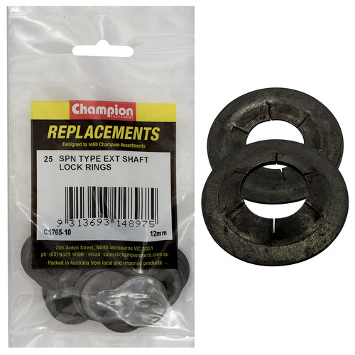 Champion C1765-10 External Lock Ring SPN Type 12mm -  25/Pack