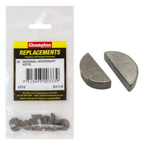 Champion C177-3 Woodruff Key Imperial 5/8 x 1/8" - 24/Pack