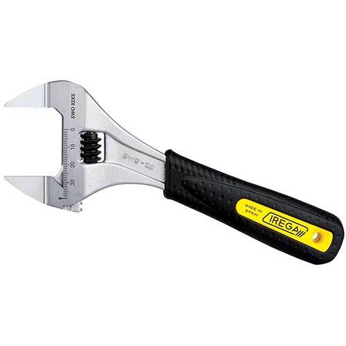 Irega - 8" (200mm) Adjustable Wrench Chrome Super Wide Opening Xtra Slim