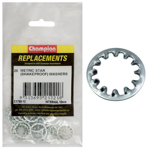 Champion C1780-13 Internal Star Shakeproof Washer 12mm - 20/Pack
