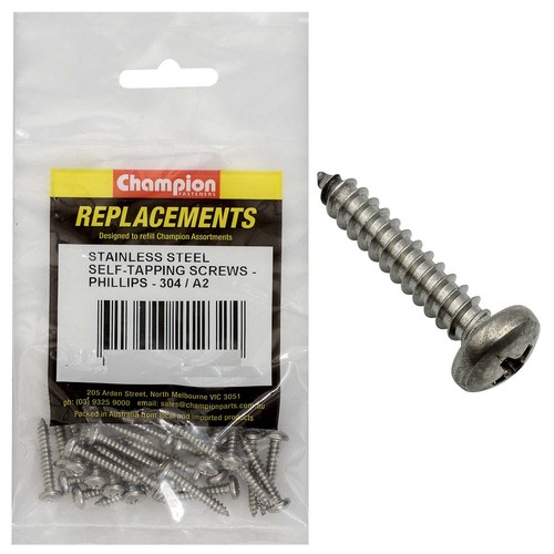 Champion C1810-14 Self Tapping Pan Head Screw 4.8 x 25mm - - 30/Pack