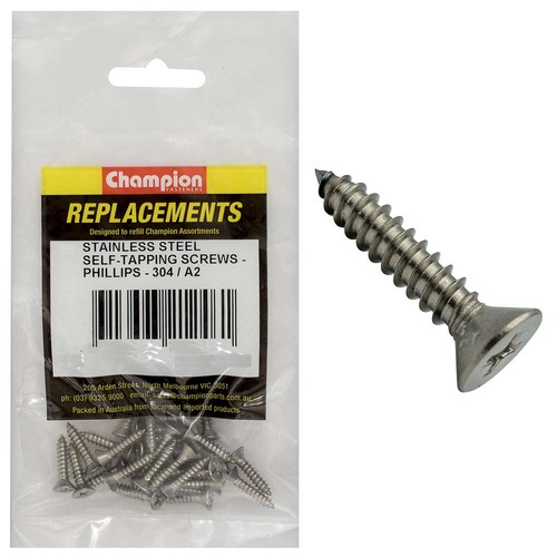 Champion C1820-1 Self Tapping Screw CSK Phillips 2.9 x 13mm - 25/Pack