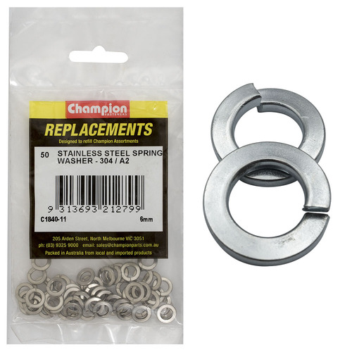 Champion C1840-11 Spring Washer 6mm - 50/Pack