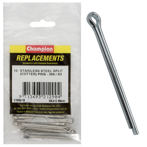 Champion C1850-10 Split Pin 5.0 x 50mm - 10/Pack