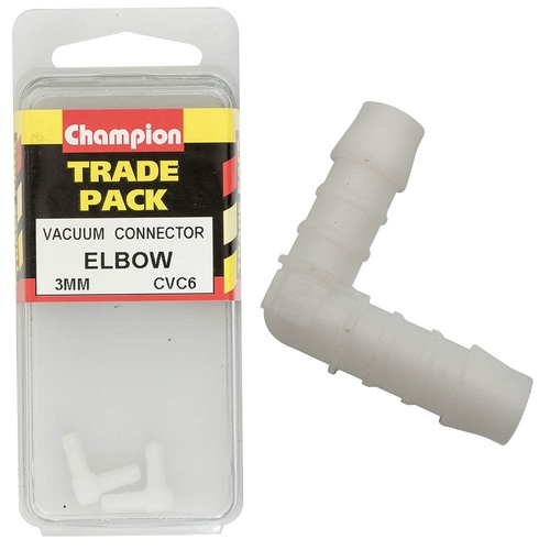 Champion CVC6 90° Elbow Connector 3mm  - Box of 6 (3 Packs of 2)