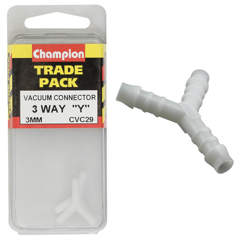 Champion CVC29 3 Way 'Y' Piece 3mm  - Box of 6 (3 Packs of 2)