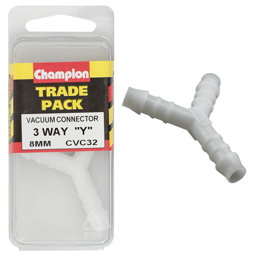 Champion CVC32 Vacuum Connector 3 Way 'Y' Piece 8mm - Box of 3
