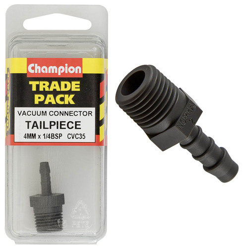 Champion CVC35 Tailpiece Hose Fitting 4mm x 1/4" BSP - Box of 3