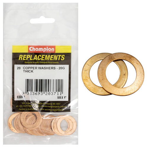 Champion C225-7 Imperial Copper Washer 5/8 x 1" -  20/Pack