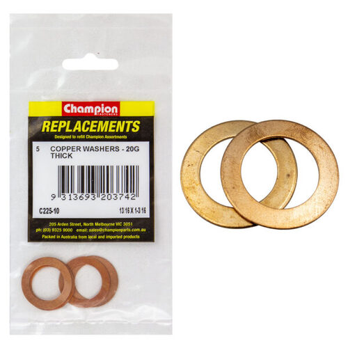 Champion C225-10 Imperial Copper Washer 3/16 x 1-3/16" -  5/Pack