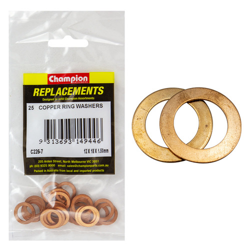 Champion C226-7 Copper Ring Washer 12 x 18 x 1.5mm -  25/Pack