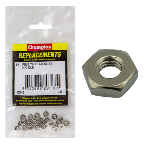 Champion C228-12 Fine Thread Nut 6/40" -  24/Pack
