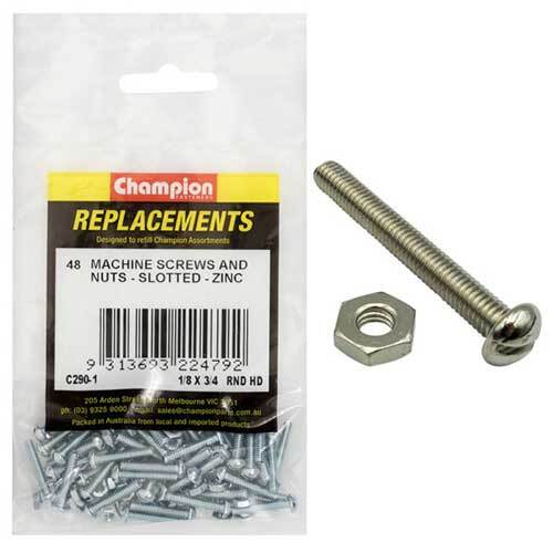 Champion C290-1 Round Head Slotted Screw 1/8 x 3/4" -  48/Pack