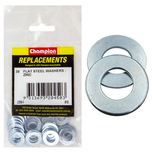 Champion C330-5 Flat Steel Washer M10 x 21 x 1.6mm- 30/Pack