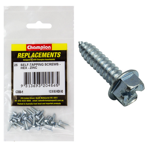 Champion C350-1 Hex Head Combo Self Tapping Screw 3.5 x 13mm - 25/Pack
