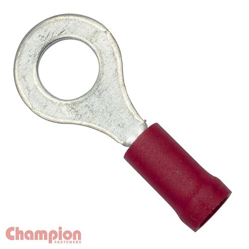 Champion 13-5 Crimp Terminal Ring 5mm Red - 100/Pack