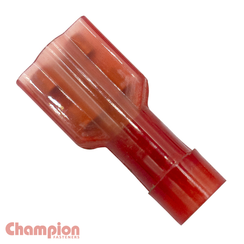Champion 309WF Red Female Push-On Full Insulated 6.3mm -  100/Pack