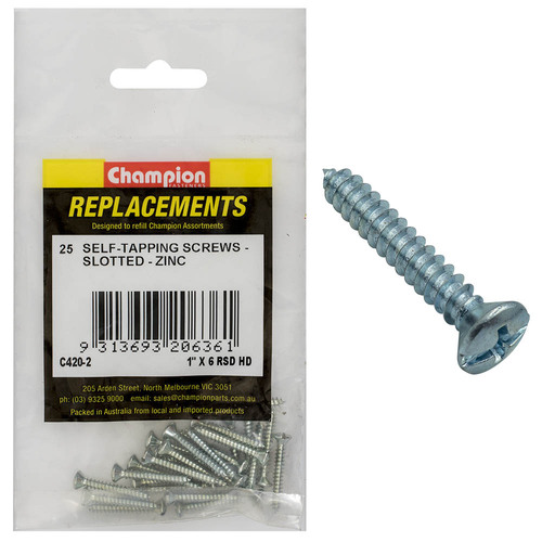 Champion C420-2 Raised Multi Slotted/Combo Self Tapping Screw 3.5 x 25mm 25/Pack