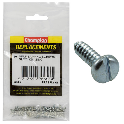 Champion C430-5 Pan Head Combo/Slotted Screw 2.9 x 6mm - 50/Pack