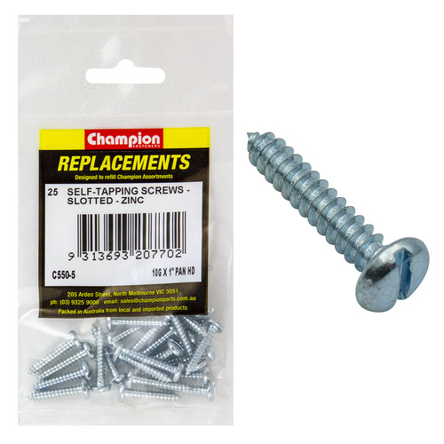 Champion C550-5 Pan Head Combo/Slotted Screw 4.8 x 25mm - 25/Pack