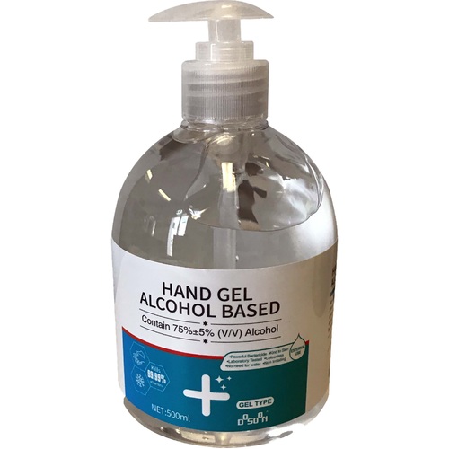 Hand Gel Alcohol-Based Sanitiser Pump - 500ml
