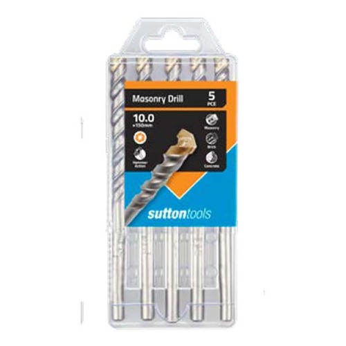 Sutton D6500005 Masonry Drill Bit Standard Fix (5,6, 6.5, 8 & 10mm), 5 Pieces