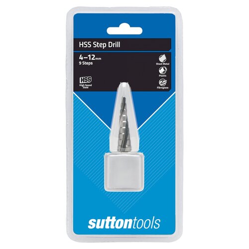 Sutton D50441209 Step Drill HSS Spiral 4-12mm (9 Steps)