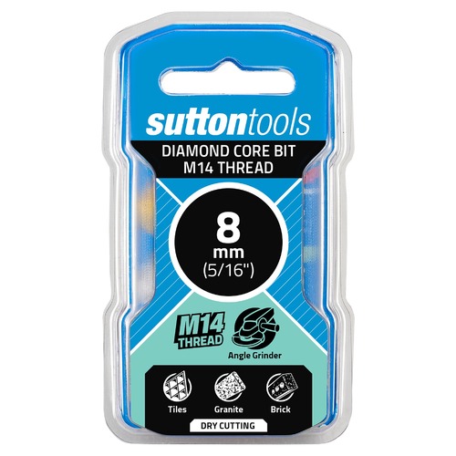 Sutton H1160080 8mm Diamond Hole Saw Core Bit M14