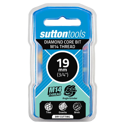 Sutton H1160190 19mm Diamond Hole Saw Core Bit M14