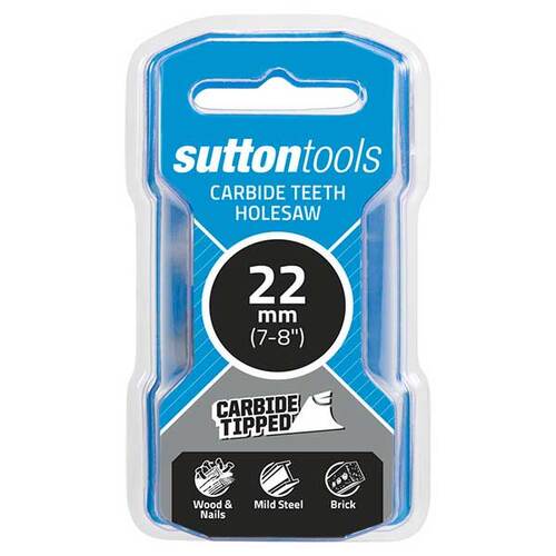 Sutton H1280220 22mm Carbide Tipped Hole Saw