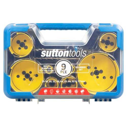 Sutton H127MP7 Multi-Purpose TCT Plumber Hole Saw Set Pack of 9