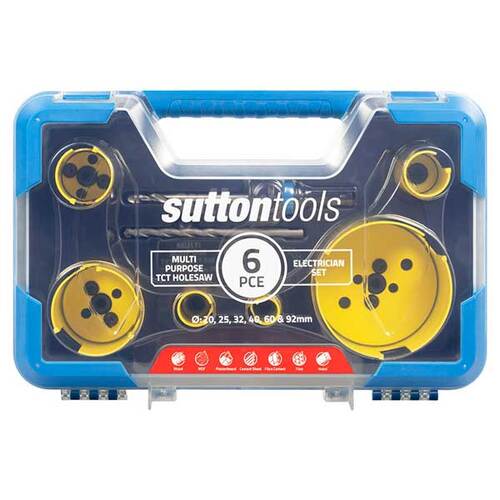 Sutton H127MP9 Multi-Purpose TCT Electrician Hole Saw Set Pack of 6