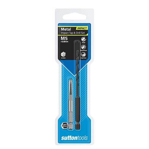 Sutton M1050500 Metric M5 x 0.8 Impact Tap and Drill Set Tungsten Chrome